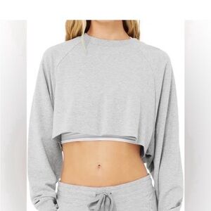 ALO Yoga Light Gray Crop Top